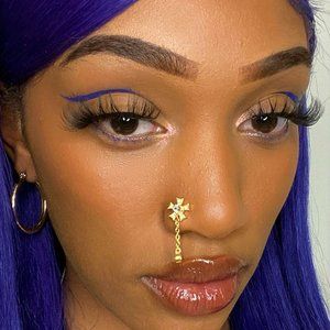 Extended Dangle Nosestud Gold Plated & 14kt Solid Gold Hypoallergenic